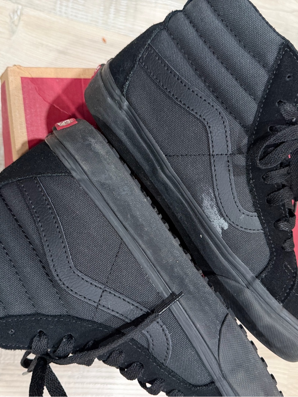 Vans Black Sk8-Hi Top Sneakers, Size 8.5 - Picture 7 of 7